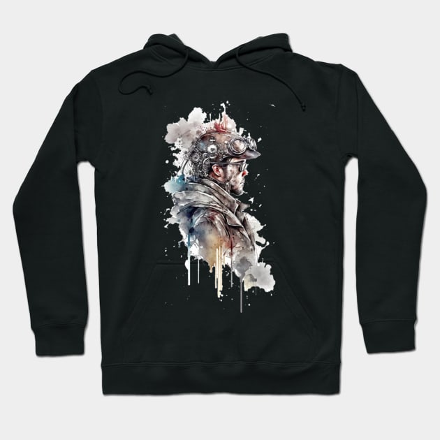 Steampunk Water Colour Man - V1.01 Hoodie by SMCLN